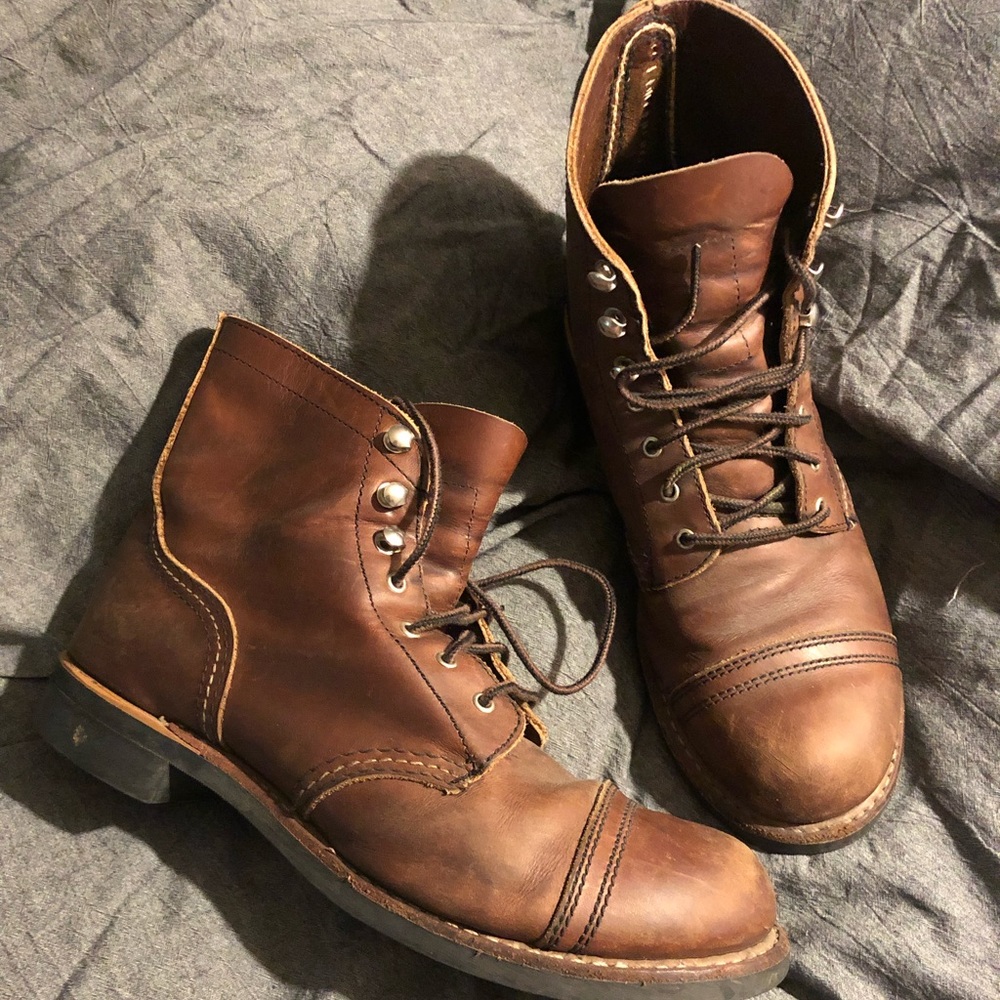Red Wing Shoes Brown Lace Up Boots